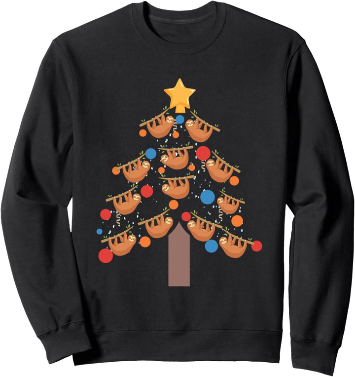 Weihnachten Faultier Weihnachtsbaum Tier Spass Sweatshirt