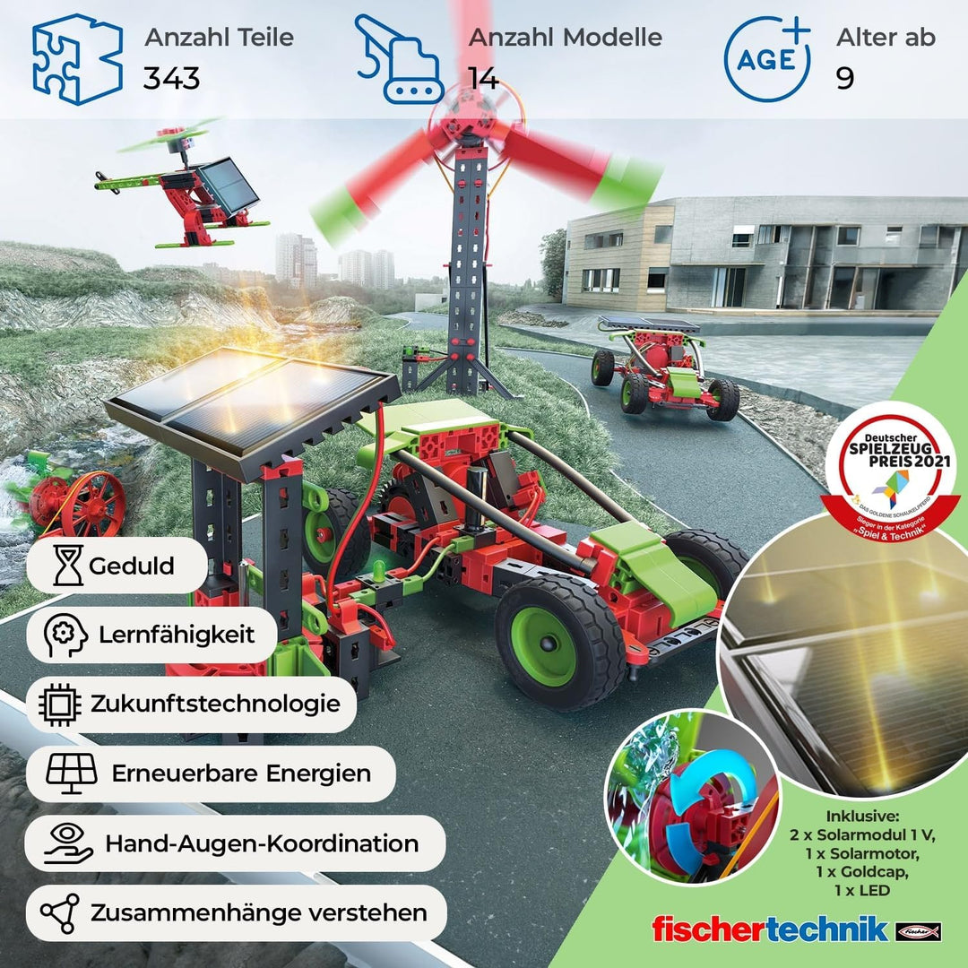 fischertechnik 559879 PROFI Green Energy – Bausatz für Kinder ab 9 Jahren, Experimentierkasten für S