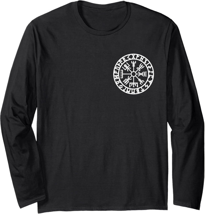 Vegvisir Wikinger Kompass Rune Schutz Symbol Kelten Nordisch Langarmshirt