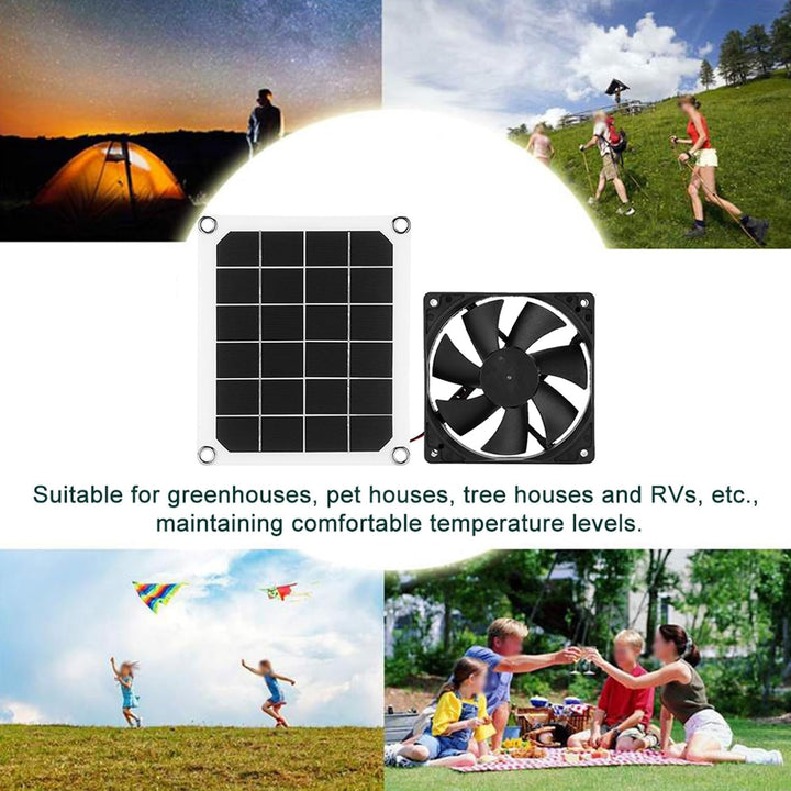 Ejoyous Solarbetriebener Abluftventilator, 6V 10W Solarpanel-Abluftventilator Wasserdichter Solarlüf