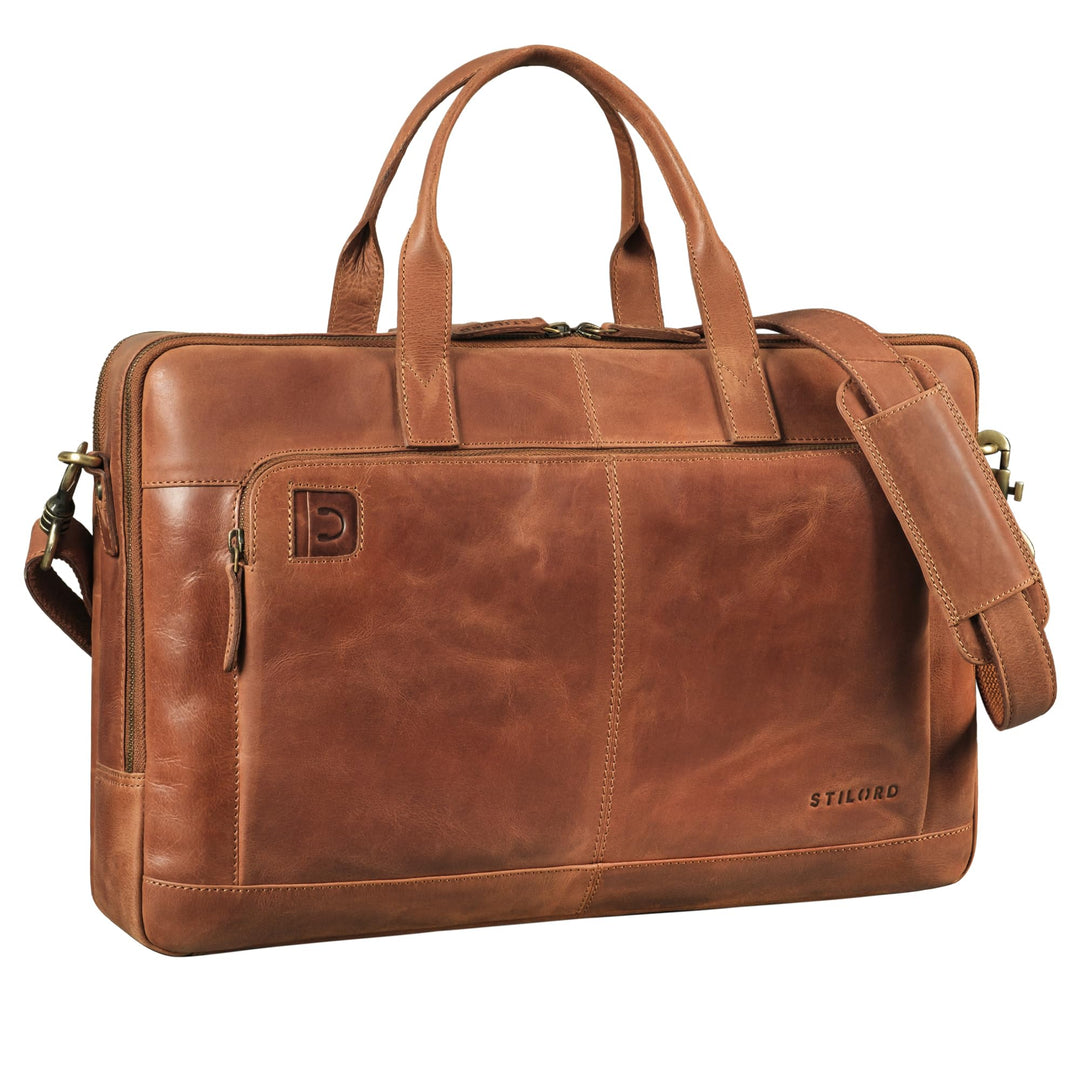 STILORD Timothy Elegante Laptoptasche Leder Herren &amp; Damen 17 Zoll bis 19 Zoll Notebook Tasche Gross