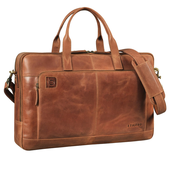 STILORD Timothy Elegante Laptoptasche Leder Herren &amp; Damen 17 Zoll bis 19 Zoll Notebook Tasche Gross