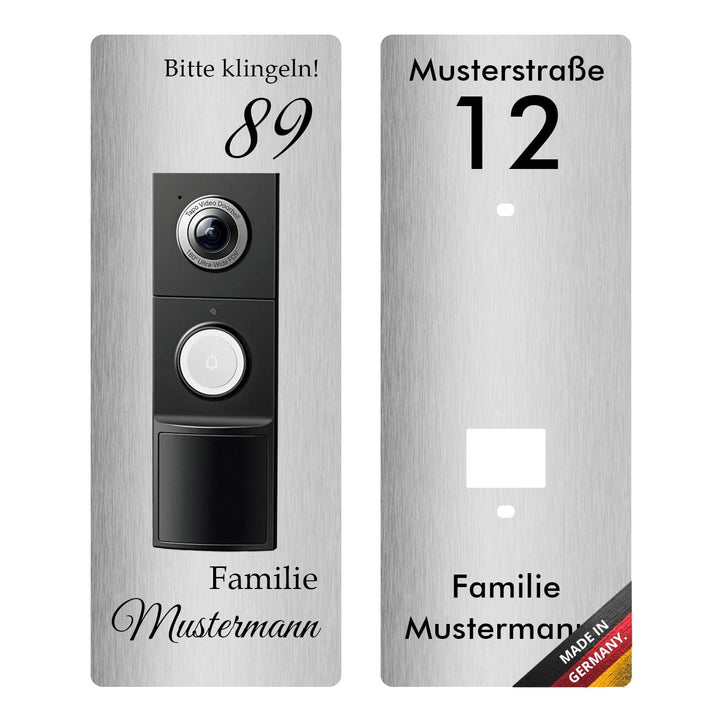 iSecur Personalisiert Edelstahl Blende Tapo D235 260x100 mm - az302, D235 Edelstahl Silber 10 x 26 c