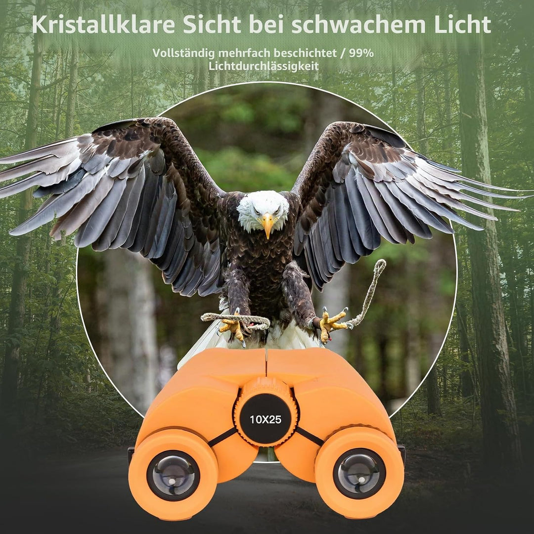 Ferngläser für Erwachsene,10x25 hochleistungsfähiges kompaktes wasserdichtes Fernglas mit klarem BAK