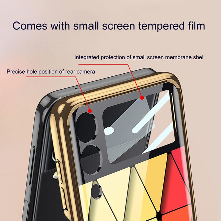Coque Galaxy Z Flip 3 5G, ultradünne Schutzhülle, aus Glas, 9H, glänzend, faltbar, für Samsung Galax