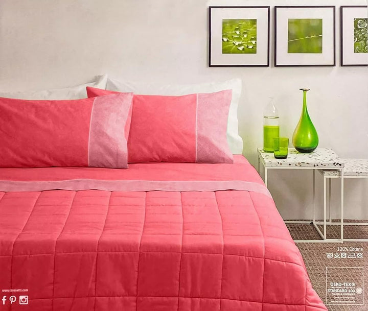 Bassetti Bettwäsche-Set für Doppelbett, 100 % Baumwolle, Oberlaken 240 x 280 cm, Spannbettlaken 175