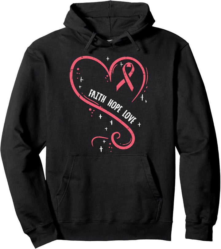 Faith Love Rosa Kampf Hoffnung Brustkrebs Bewusstsein Frauen Pullover Hoodie