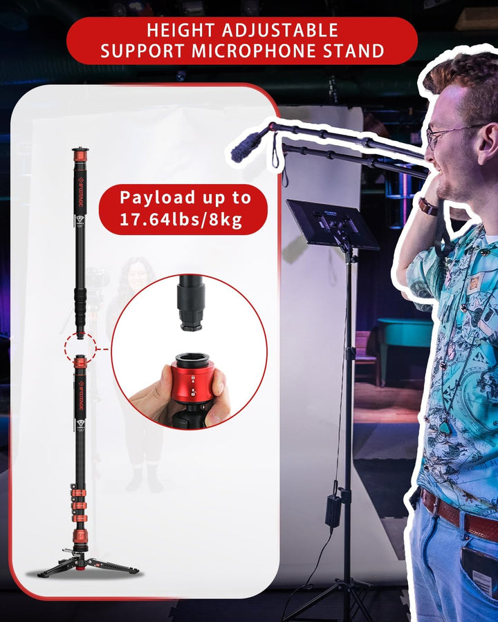 IFOOTAGE Einbeinstativ für Kamera Cobra 3 A180T, schnell verstellbares Einbeinstativ mit Füssen, Höh