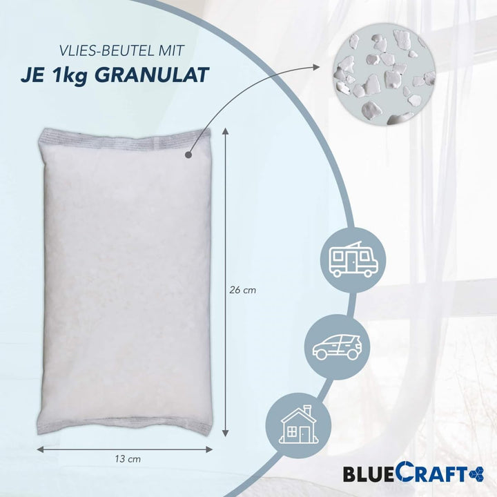 Bluecraft 10x 1kg Premium Luftentfeuchter Nachfüllpack ohne Strom Prills