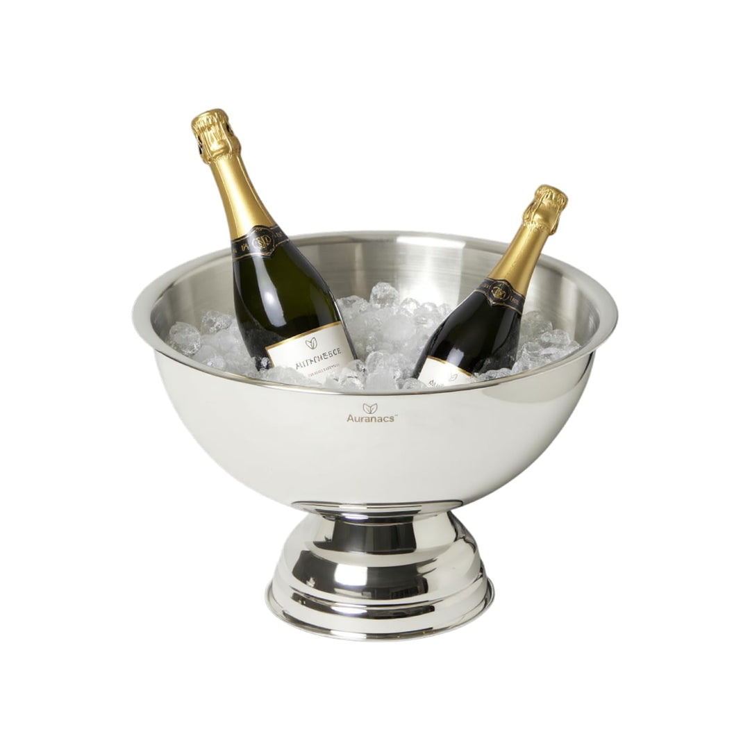 Sonoma | Champagnerschale aus Edelstahl | Spiegelpolierte Bowle mit elegantem Fuss | Grosser Sektküh