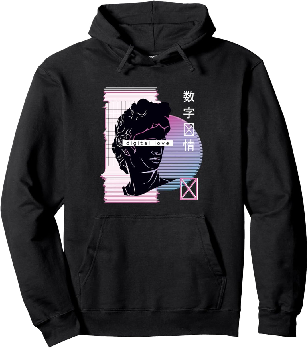 Digital Love | Griechische Statue Japan Retro Vaporwave Pullover Hoodie