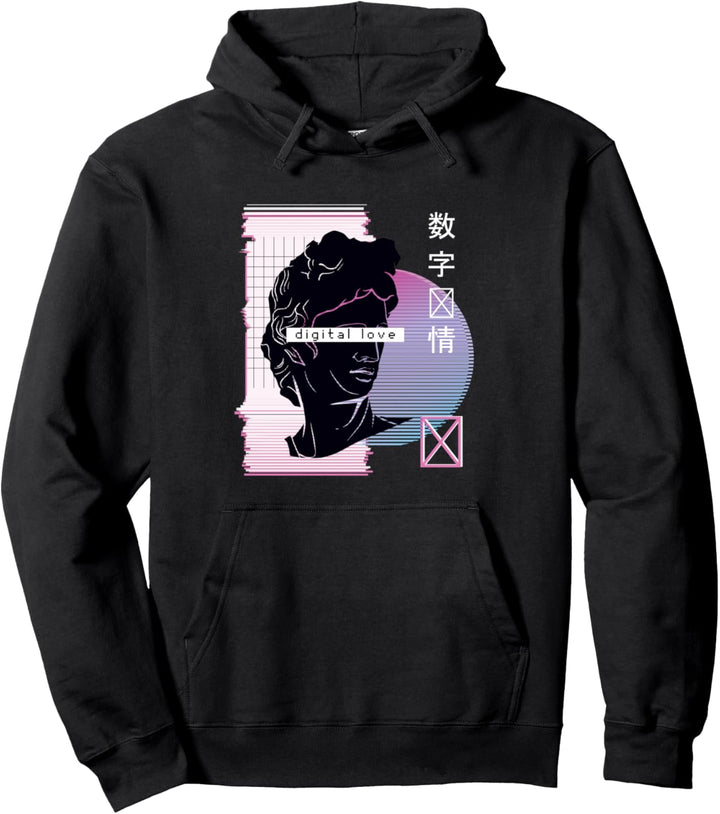 Digital Love | Griechische Statue Japan Retro Vaporwave Pullover Hoodie