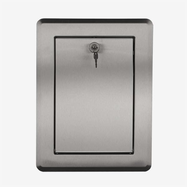 Wäscheschacht-Einwurftür Klappe Deckel KIPPMULDE (Edelstahl)