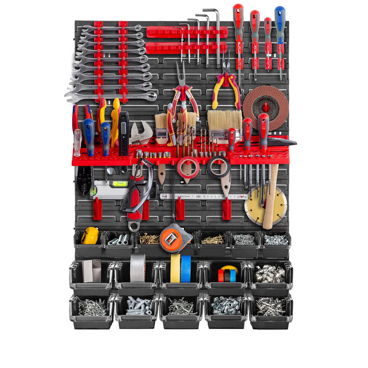 KADAX Werkstattwandregal, 58x78cm Lagersystem aus robustem Kunststoff, UV-Resistentes Werkstattregal