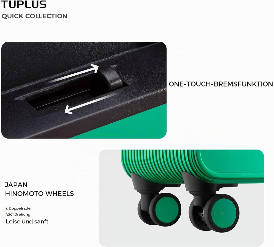 TUPLUS Koffer Aluminium Trolley Rollkoffer mit 4 Rollen Reisekoffer Handgepäck Hartschalenkoffer mit