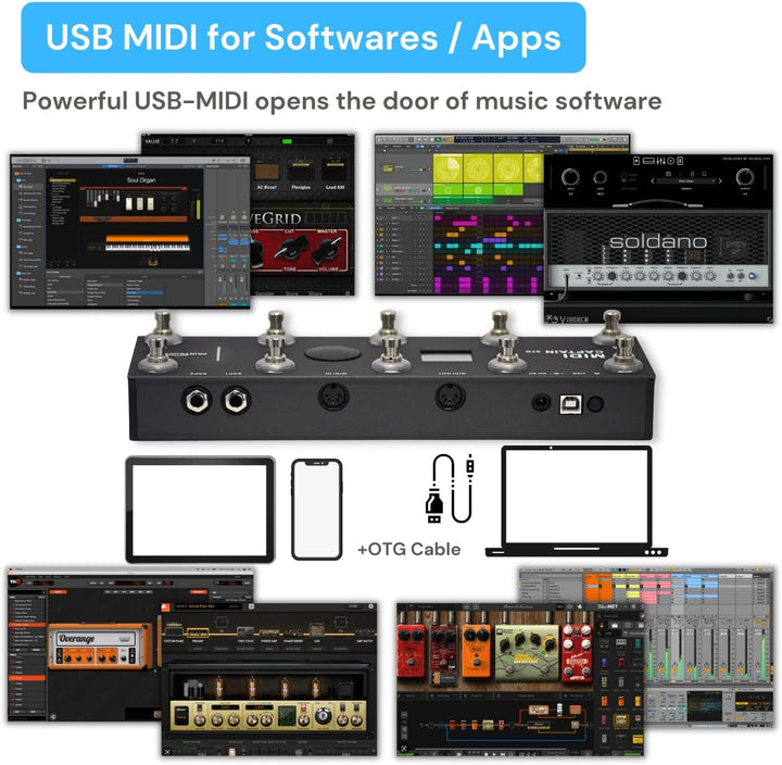 PAINTAUDIO MIDI Captain Foot Controller Multi-Effekt-Tastaturen, Synthesizer, USB-MIDI-Musik-Softwar