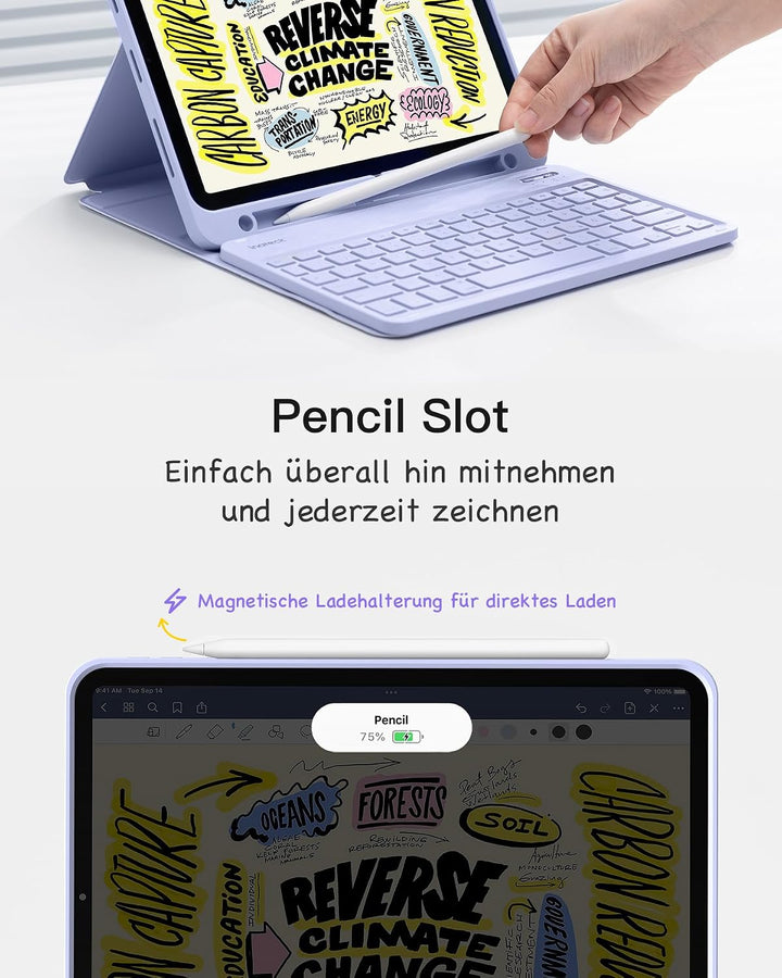 Inateck Tastatur Hülle kompatibel mit iPad 10 Gen.10,9"/11 Gen. A16 2025 11 Zoll, iPad Air 11" M3/M2