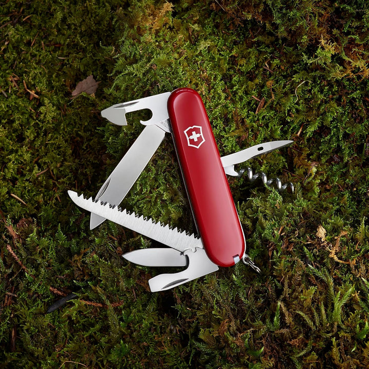 Victorinox Schweizer Taschenmesser, Camper, Swiss Army Knife, Multitool, 13 Funktionen, Klinge, Kork