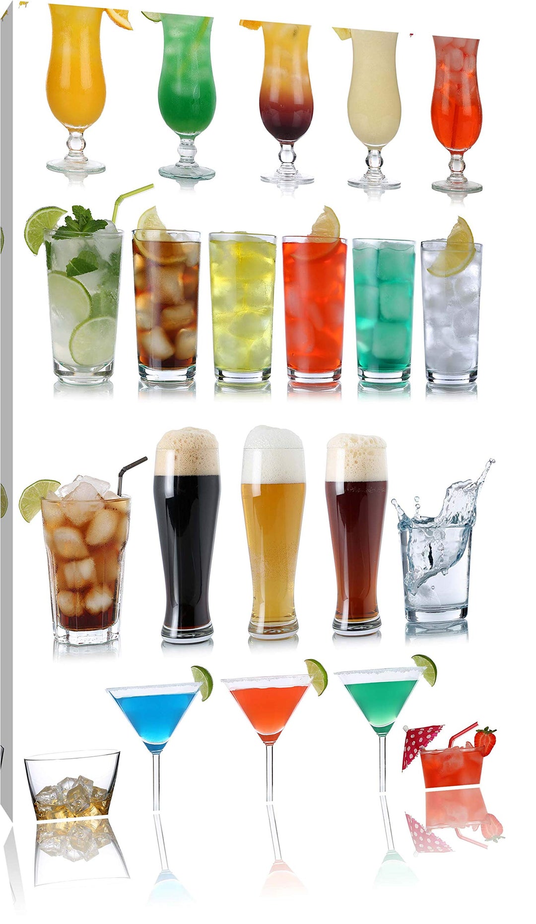 Cocktails, Long Drinks und Bier Format: 100x70 auf Leinwand, XXL riesige Bilder fertig gerahmt mit K