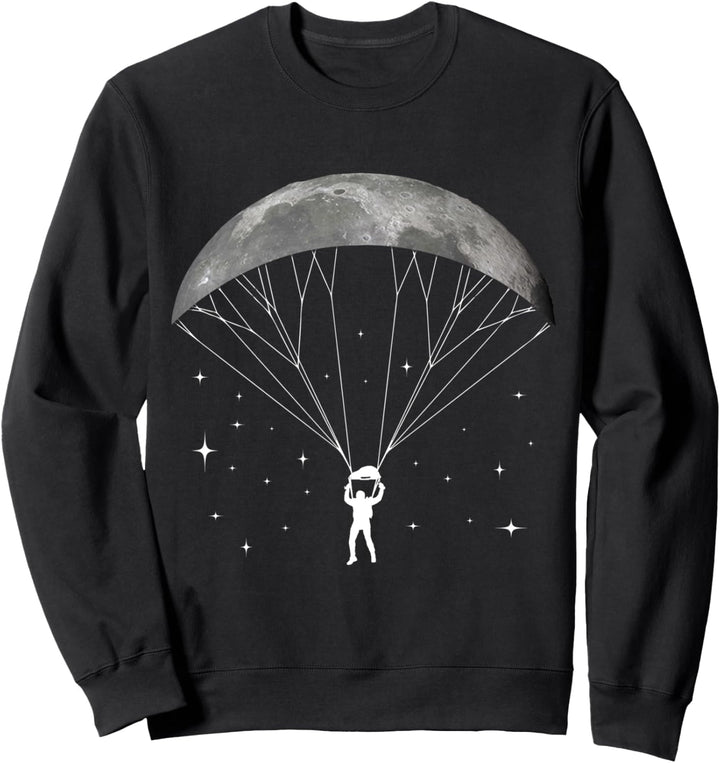 Paragleiter mit Mond Fallschirm Gleitschirm Paragliding Sweatshirt