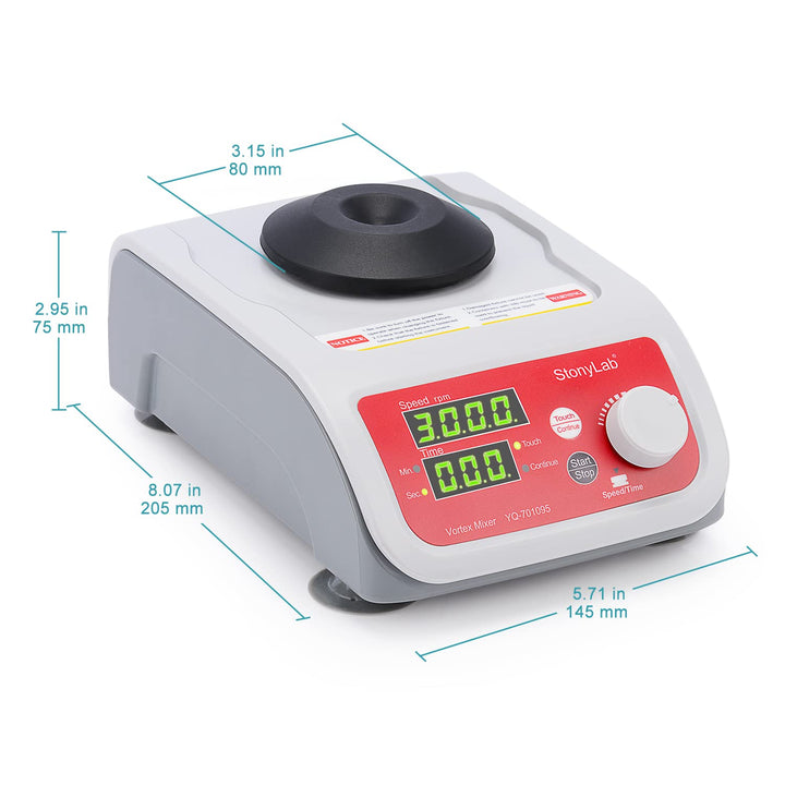 stonylab Vortex Schüttler, Vortex Mixer Labormischer 200-3000 U/min Fortschrittlicher Digitaler Vort