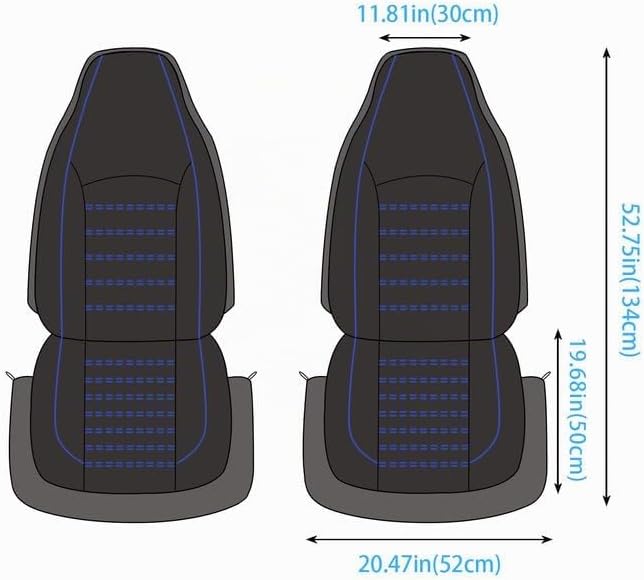 AUTOYOUTH Sitzbezüge Auto Vordersitze Universal Auto-Schonbezüge PU-Leder Sitzschoner Schwarz Blau f