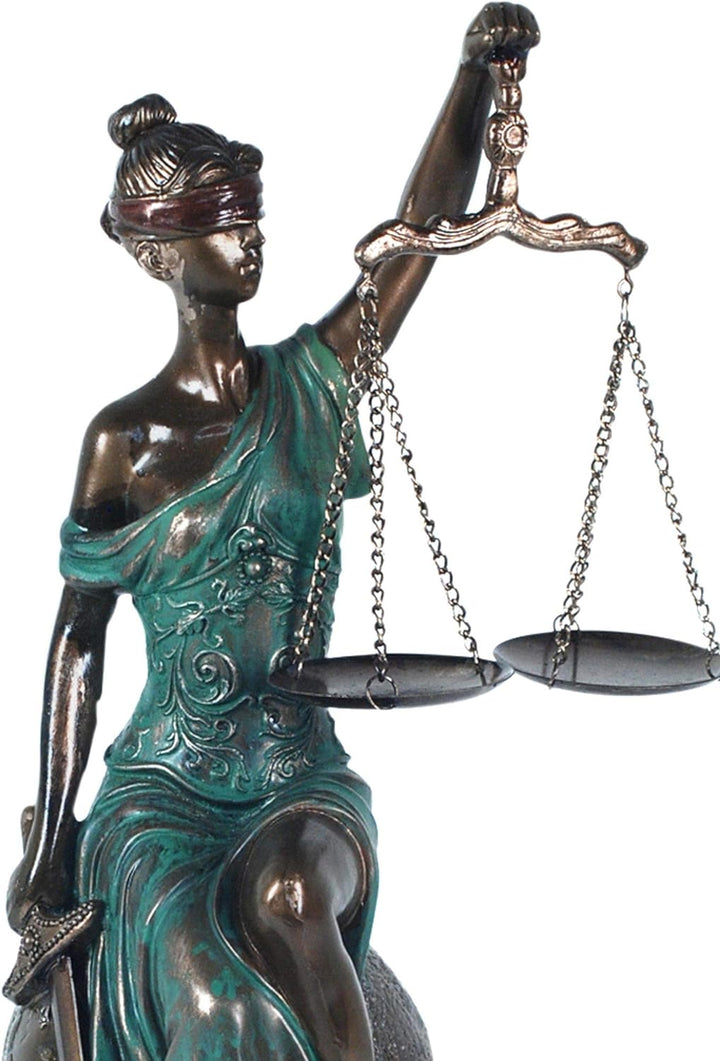 G&amp;S Skulptur, Bronze-Effekt, bunt: Thèèè &amp; Justice, H 34 cm