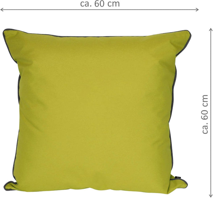 LILENO HOME Kissen 60x60 cm [2er Set] - Wasserabweisende Kissenhülle Limette (ohne Füllkissen) - Kis