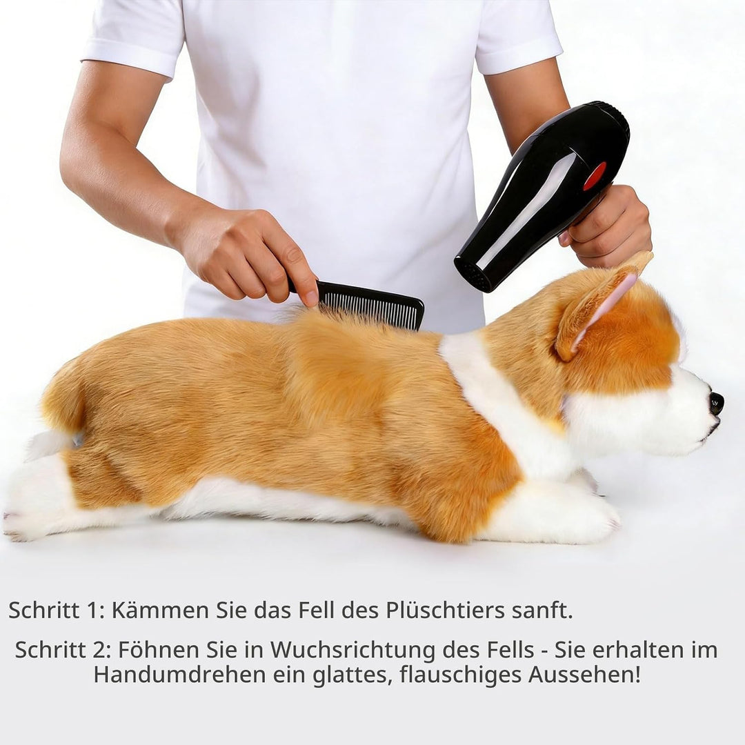 CU-MATE Elektronisch laufende Hunde, realistisches interaktives Welpenspielzeug, Gehen, Bellen, Schw