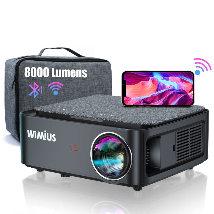 Beamer, WiMiUS Full HD 1080P Beamer 5G WiFi Bluetooth Beamer Unterstützung 4K Video, LED Heimkino Vi