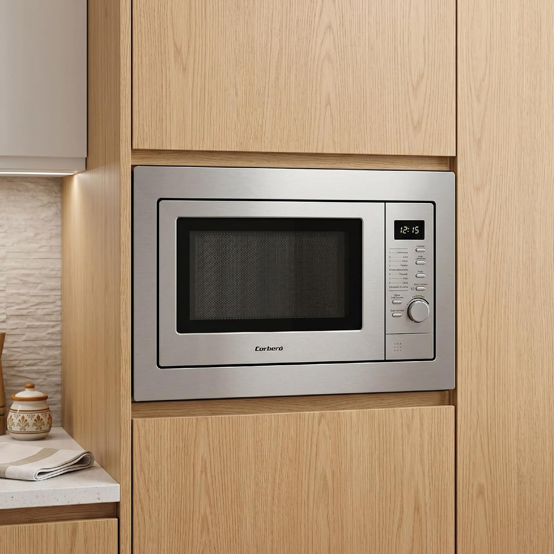 Corberó CMICIG126 Einbau-Mikrowelle, 20 l, 800 W, 6 Leistungsstufen, Grill, Auftaufunktion, Digitala
