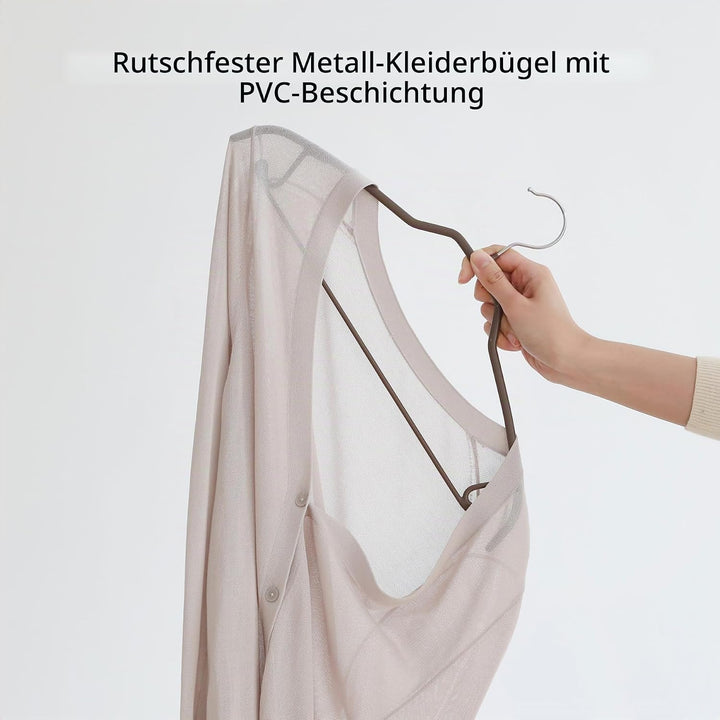 SHIMOYAMA Kleiderbügel, 5 Stück, 40 cm schlank Metallbügel mit 360°-Drehhaken &amp; Hosenleiste, rutschf