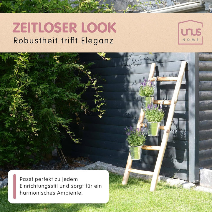 UNUS Dekoleiter Holzleiter Deko Leiter Wand Dekoration Handtuchhalter 120cm 5 Stufen Old Look Old Lo