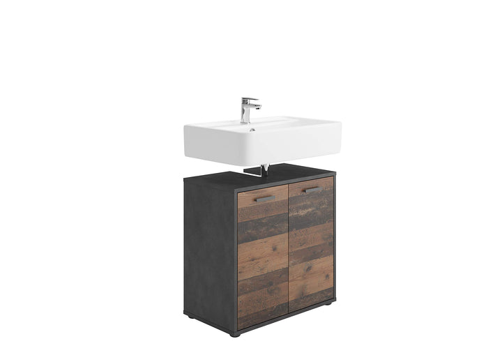 FMD Möbel, 952-001E Madoc 1 Waschbeckenunterschrank, spanplatte, matera/old style dunkel, masse 60.0