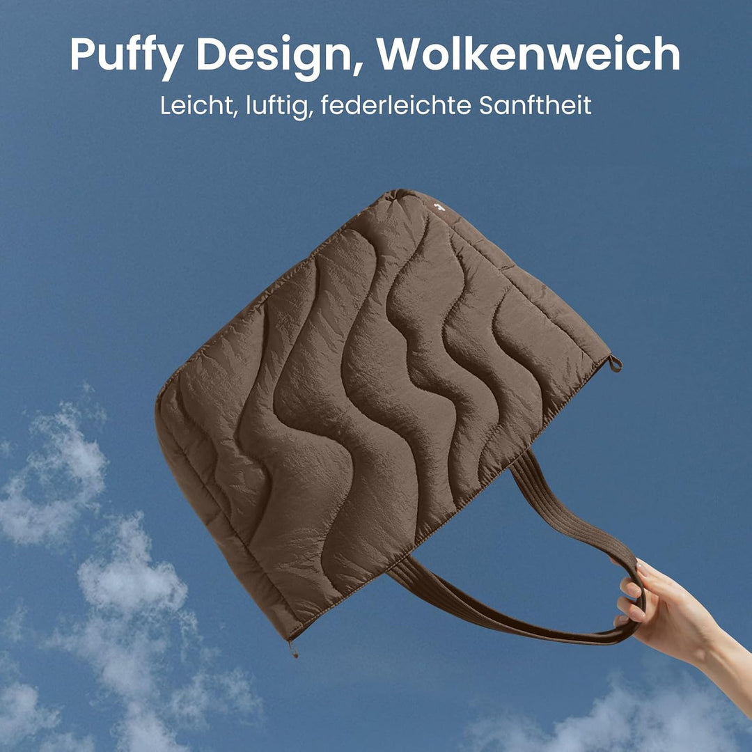 tomtoc Puffer Laptop Tragetasche für Damen, 10L Tote Bag für 13-14 Zoll Macbook, Leichte Schultertas