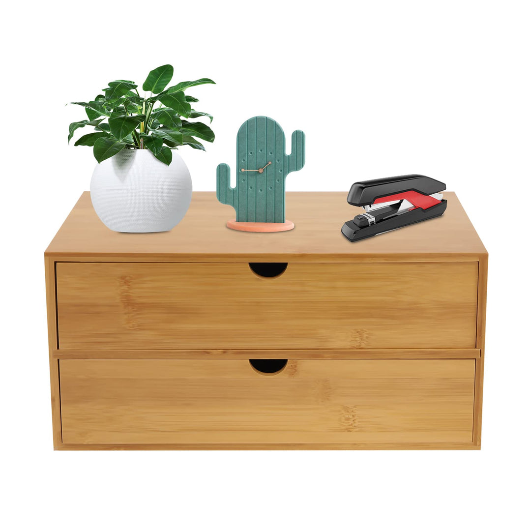 Schubladenbox,Schreibtisch Organizer Schubladen,Mini Kommode 2 Schubladen 33x19x16cm,für Büro Wohnzi