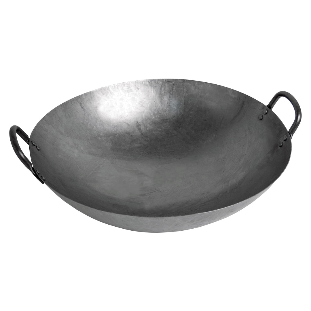 Wok 30 cm Ø mit 2 Griffen und rundem Boden für Gas Herd Induktionsmulde Grill Gastronomie Wokpfanne