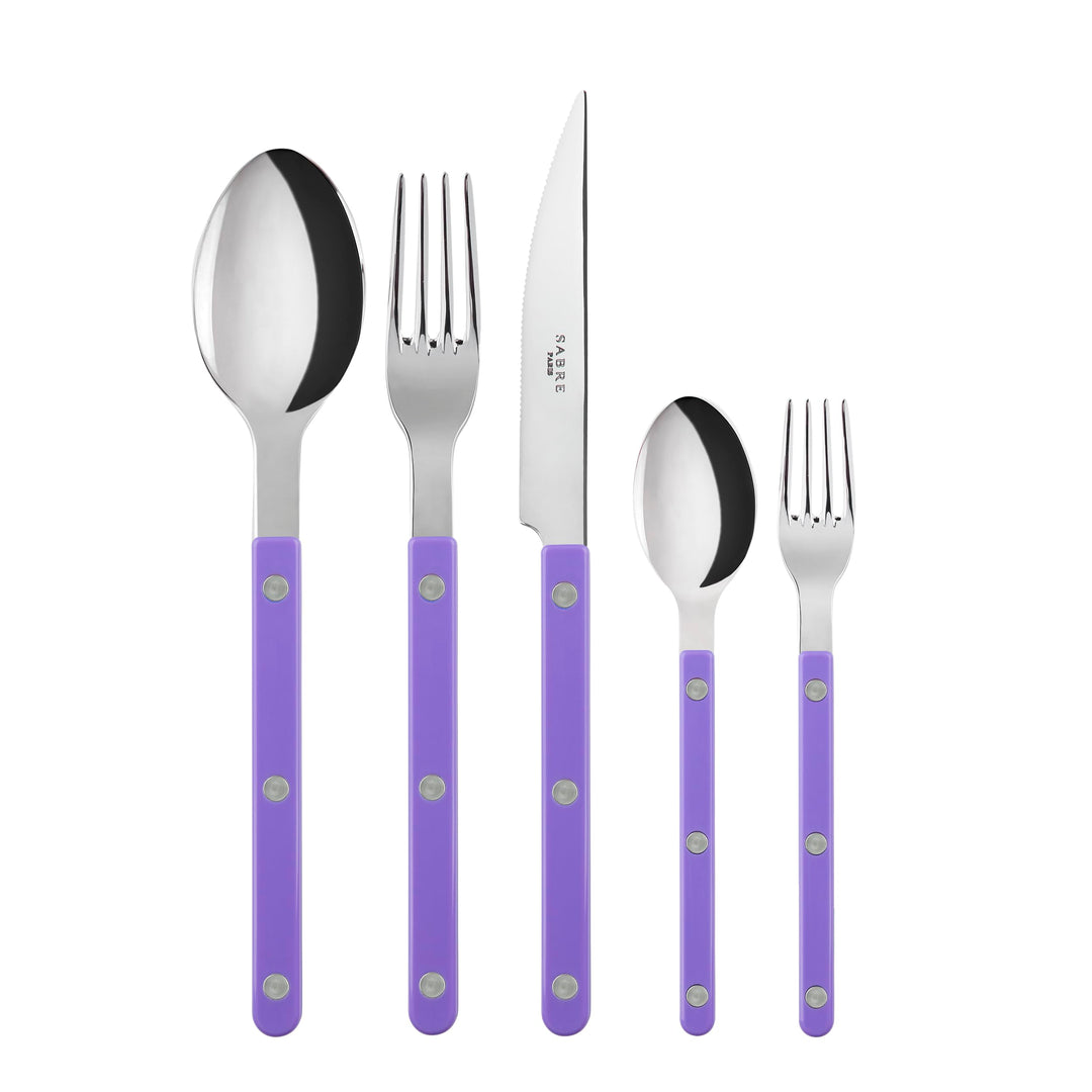 SABRE PARIS - Tafelbesteck, 5-teilig - Bistrot - Messer, Gabel, Esslöffel, Teelöffel &amp; Kuchengabel -