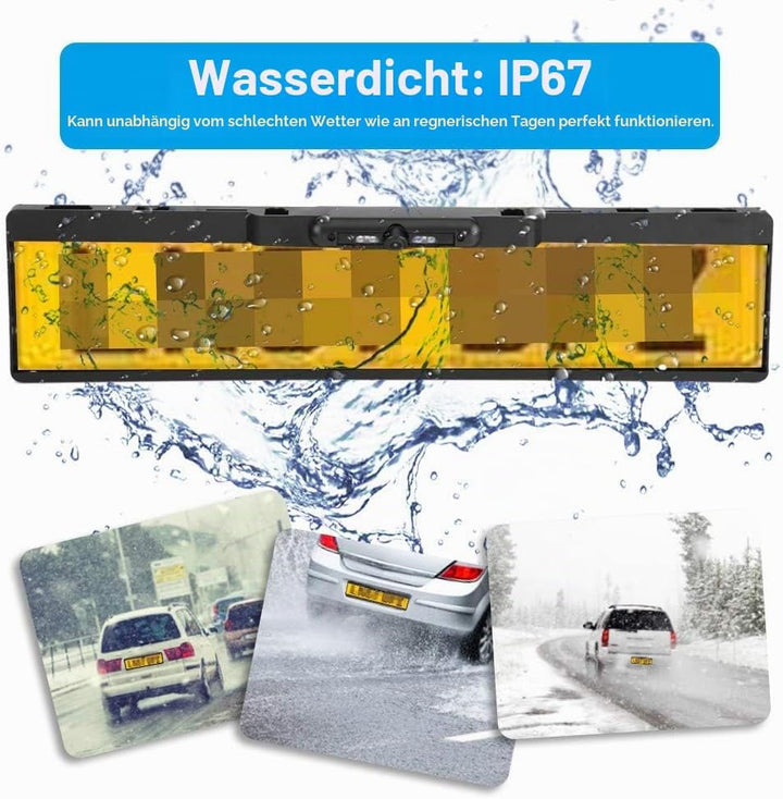 aqxreight - Kennzeichenkamera Kennzeichenrahmen EU 1080p mit Rückfahrkamera (infrarot)