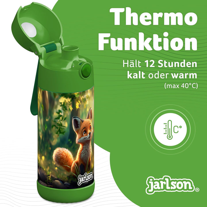 Jarlson® Trinkflasche Kinder Edelstahl MALI [THERMOSFLASCHE] - Kindertrinkflasche Auslaufsicher - Th