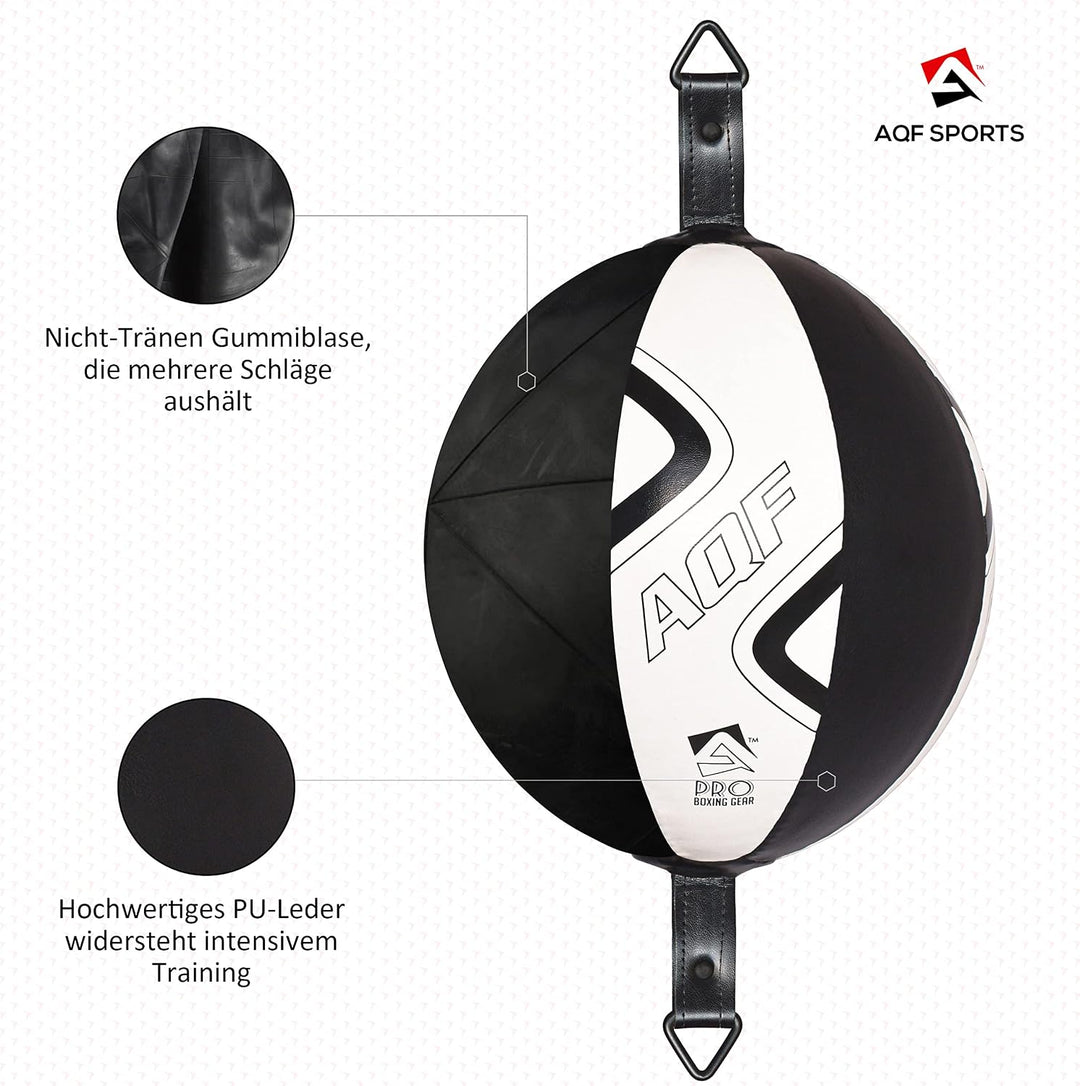 AQF Boxen Doppelendball Rex Leder Boxbirne Set MMA Punchingball Erwachsene Training Speedball Set Bl