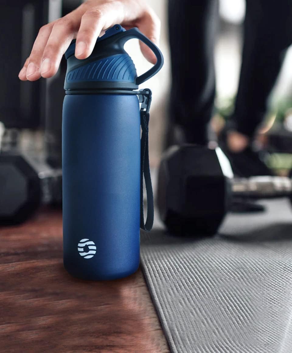 Fjbottle Edelstahl Trinkflasche Sport mit Magnetischem Deckel 1L, 800ml, 600ml, 400ml BPA-Frei Ausla
