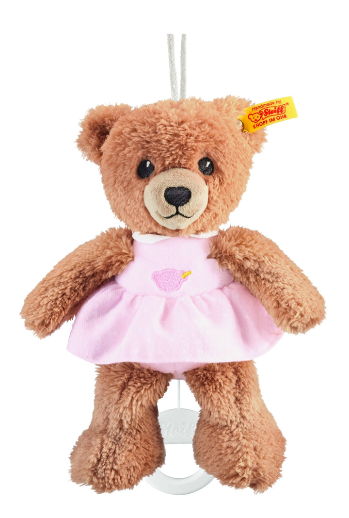 Steiff Schlaf-gut Bär Spieluhr - 20 cm - Teddybär mit Kleid - Kuscheltier für Babys - weich &amp; waschb