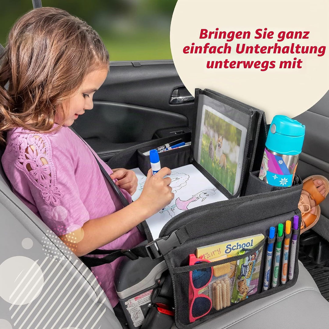 Lusso Gear Reisetisch Auto Kinder mit Schreibtafel | Unverzichtbare Reisebegleiter | Knietablett Kin