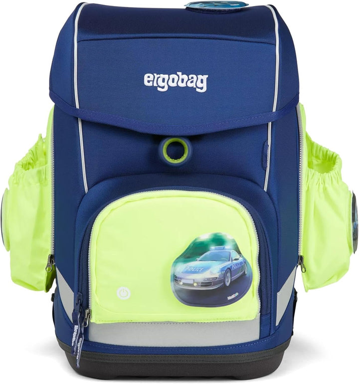 ergobag Fluo LED Seitentaschen Set Geeignet für pack, cubo, cubo light und wide Einheitsgrösse Gelb,