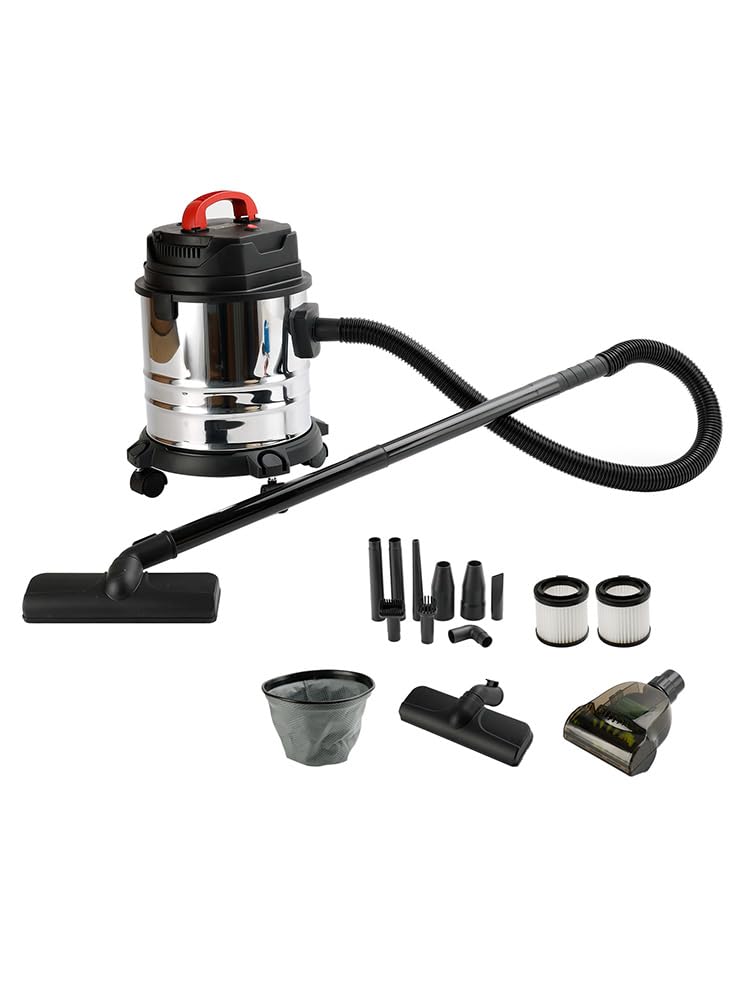 Allzwecksauger 1800W mit 18L Edelstahlbehälter Nass und Trockensauger für Teppich &amp; Hartböden, leist