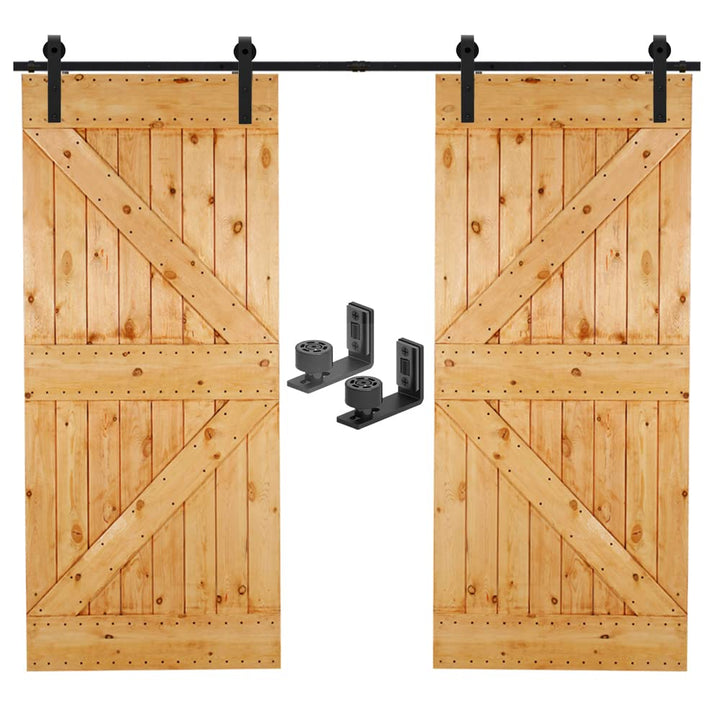 CCJH 6.6FT/200cm Schiebetürbeschlag Set Laufschienen für Schiebetür Hängeschiene Schiebetürsystem fü