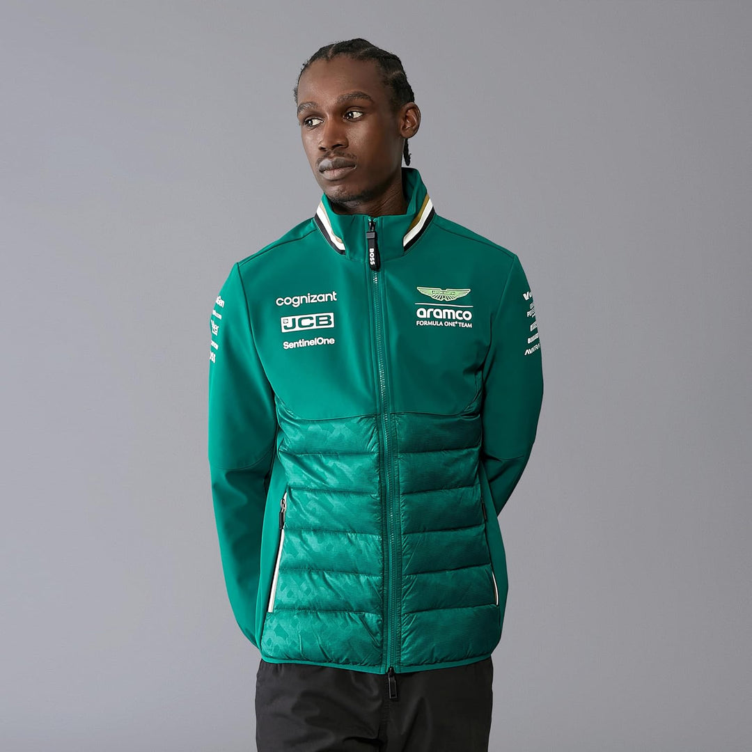 Aston Martin F1 Herren 2024 Hybrid Team Jacke mit Thermore Polsterung - Grün 3XL Grün, 3XL Gr&amp;