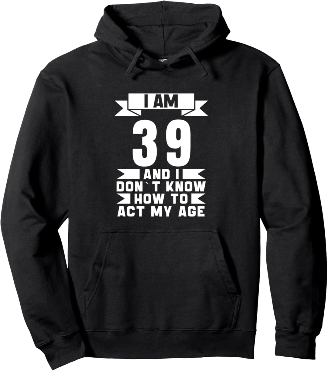 39. Geburtstag 39 Jahre alt Vintage Männer Frauen Retro 39 Jahre alt Pullover Hoodie