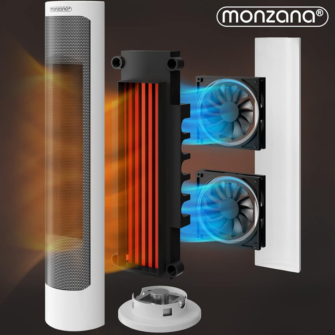 Monzana® Keramik Heizlüfter 2000W 4 Betriebsmodi 15-35°C Energiesparend 70° Oszillation Timer Leise